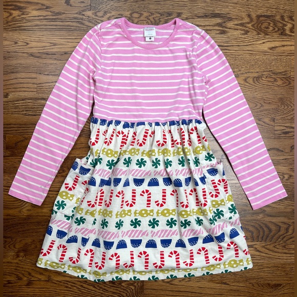 Hanna Andersson Girls Christmas Holiday Long Sleeve Striped Mixie PlayDress 10 - Picture 1 of 16